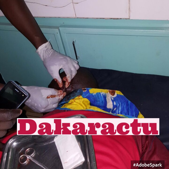 Serigne Bassirou Mbacké Secrétaire Général UJTL de Guédiawaye et des manifestants grièvement blessés à la tête (IMAGES)