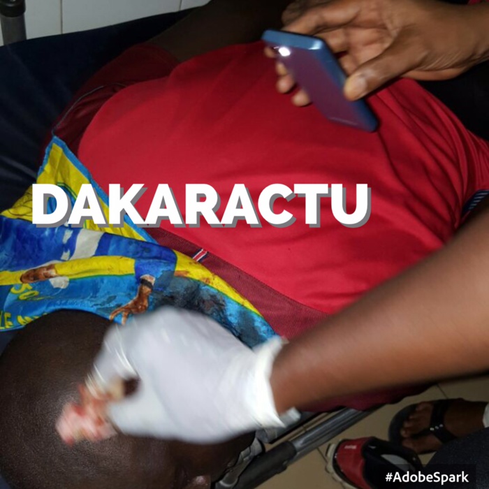 Serigne Bassirou Mbacké Secrétaire Général UJTL de Guédiawaye et des manifestants grièvement blessés à la tête (IMAGES)