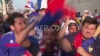 Les supporters français en route pour le stade de la finale du Mondial