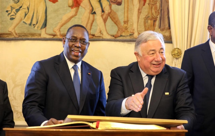 FRANCE : Les images de la  Rencontre entre le Président Macky Sall et le Président du Sénat