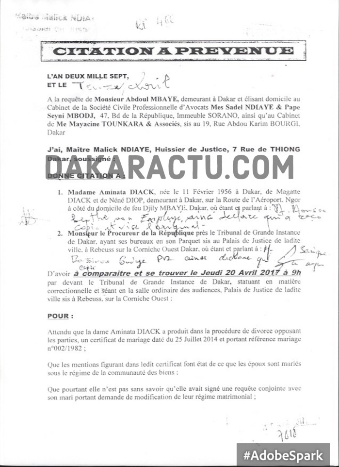 A l’origine de ses démêlés judiciaires pour faux, Abdoul Mbaye accuse maintenant… son ex-épouse A l’origine de ses démêlés judiciaires pour faux, Abdoul Mbaye accuse maintenant… son ex-épouse