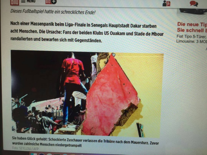 A la Une de Bild Zeitung : L’incident de Demba Diop vu par la presse allemande