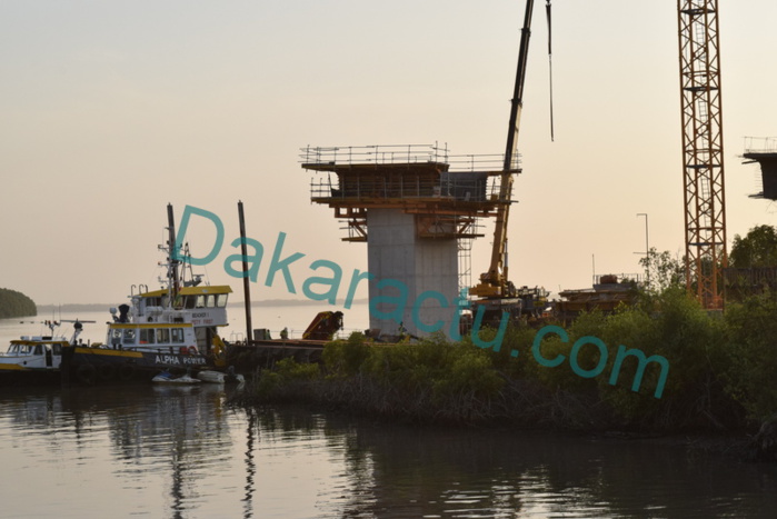 Traversée de la Gambie : Les travaux du pont entre le Sénégal et la Gambie en très bon état d'avancement Traversée de la Gambie : Les travaux du pont entre le Sénégal et la Gambie en très bon état d'avancement