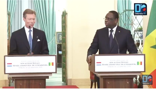 Le grand-Duc Henri de Luxembourg à Macky Sall : "Je vous félicite pour tout ce que vous faites les jeunes de votre pays"