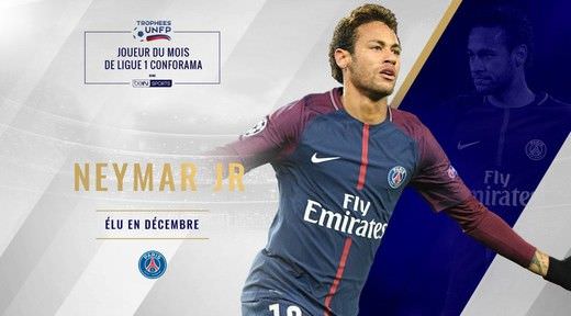 L1 : Neymar meilleur joueur de décembre