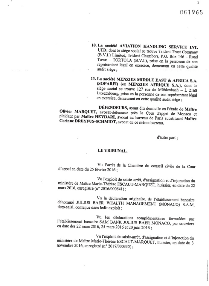 Comptes de Monaco : Karim Wade et Cie déboutés (DOCUMENTS) Comptes de Monaco : Karim Wade et Cie déboutés (DOCUMENTS)