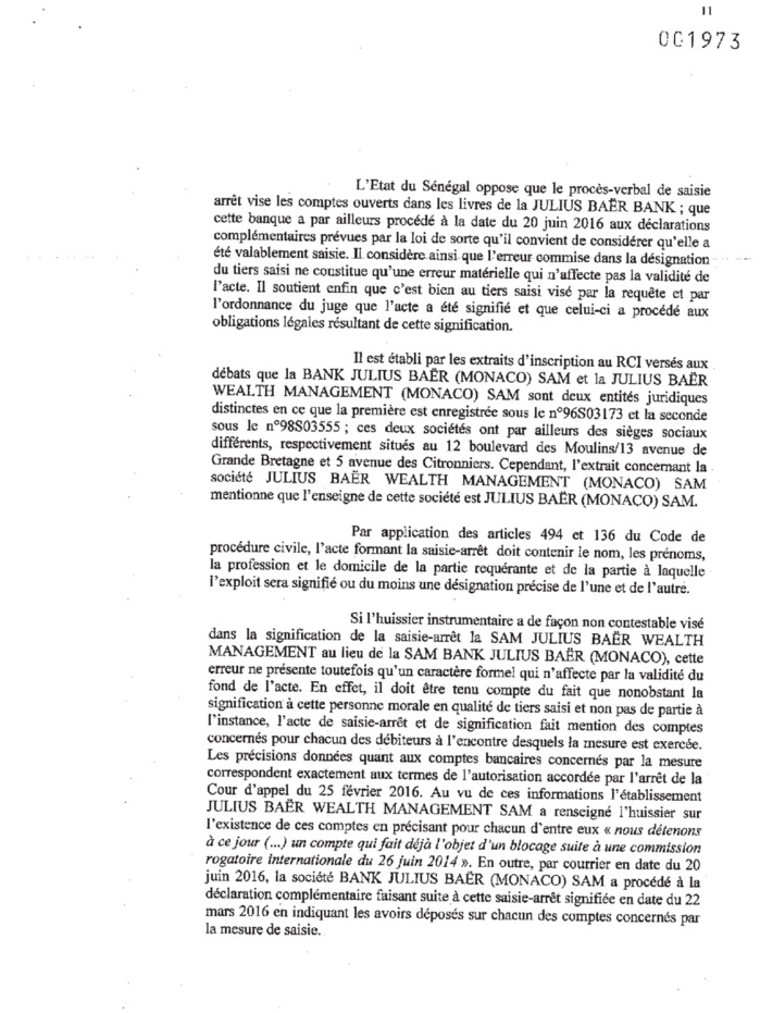 Comptes de Monaco : Karim Wade et Cie déboutés (DOCUMENTS) Comptes de Monaco : Karim Wade et Cie déboutés (DOCUMENTS)
