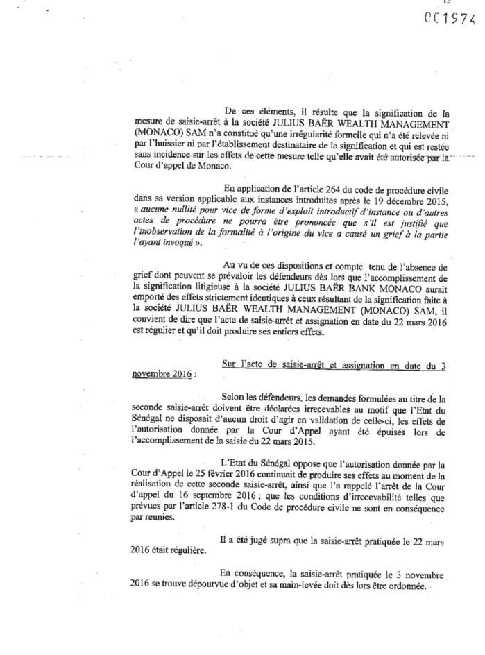 Comptes de Monaco : Karim Wade et Cie déboutés (DOCUMENTS) Comptes de Monaco : Karim Wade et Cie déboutés (DOCUMENTS)