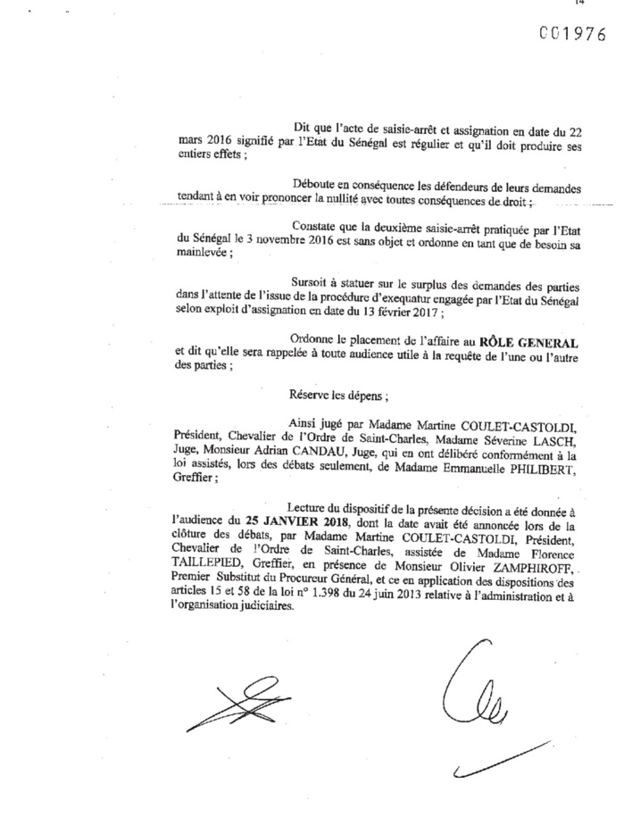 Comptes de Monaco : Karim Wade et Cie déboutés (DOCUMENTS) Comptes de Monaco : Karim Wade et Cie déboutés (DOCUMENTS)