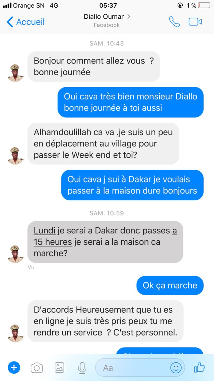 Escroquerie via Facebook : des arnaqueurs se font passer pour le colonel Omar Diallo De la douane