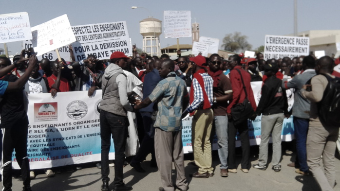 Marche des enseignants à Kaolack : Le G6 a réussi le pari de la mobilisation, mais n'a pas pu  terminer la marche en beauté