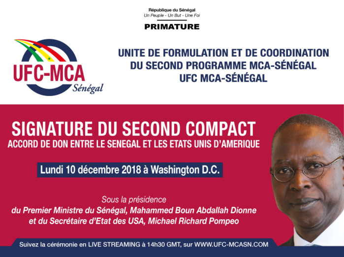 Le Premier Ministre à Washington le 10 décembre 2018 pour la signature du second Compact entre le Sénégal et les Etats Unis Le Premier Ministre à Washington le 10 décembre 2018 pour la signature du second Compact entre le Sénégal et les Etats Unis