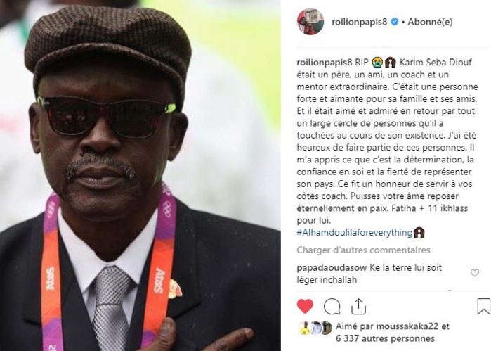 Rappel à Dieu de Karim Sega Diouf : l’hommage du Capitaine des « Lions »