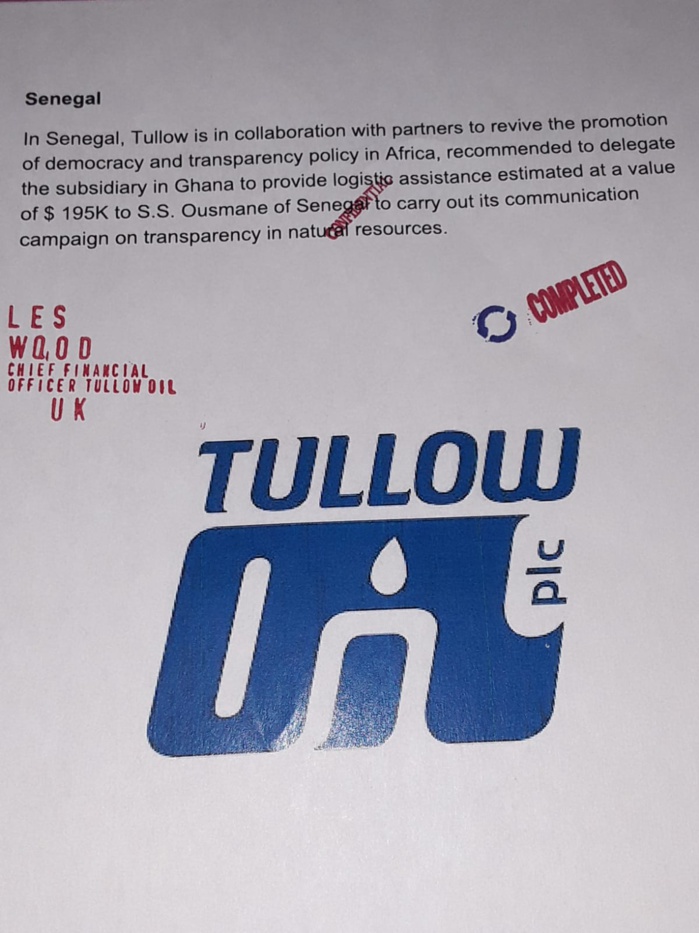 CES DOCUMENTS QUI ENFONCENT SONKO -  Le deal...  Les raisons d'un deal avec Tullow Oil....
