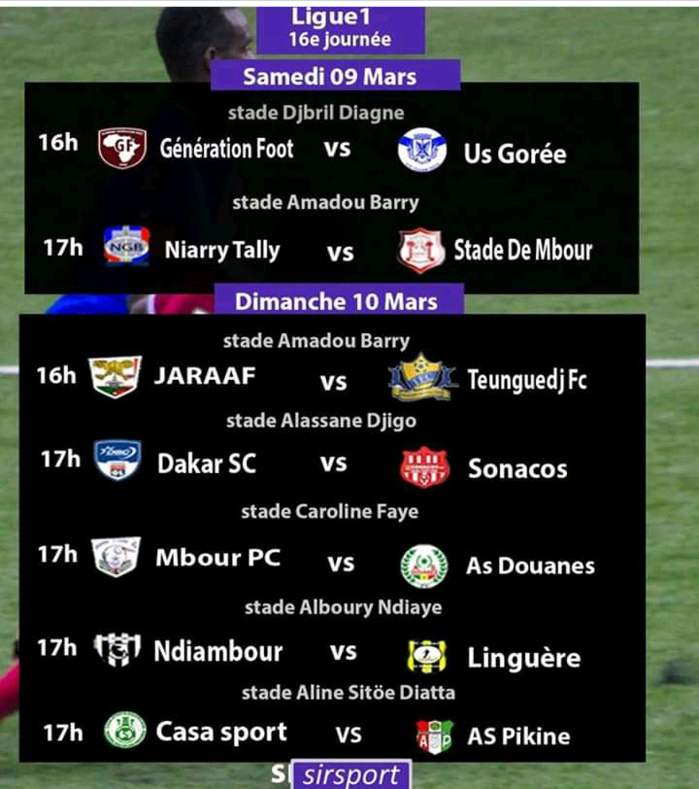 L1 16e Journée / Des affiches de choc pour la reprise : GF - Gorée, NGB - Stadevde Mbour ce samedi, Jaraaf - Teungueth FC, Casa - AS Pikine prévus dimanche