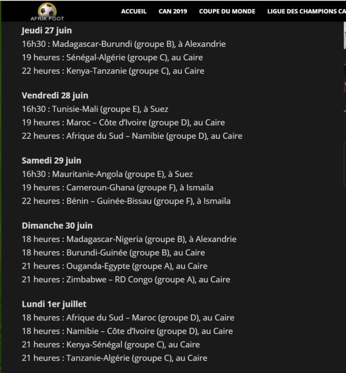 Calendrier de la CAN : Le Sénégal joue la Tanzanie en ouverture le 23 Juin Calendrier de la CAN : Le Sénégal joue la Tanzanie en ouverture le 23 Juin