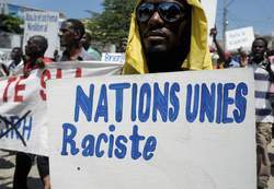 Manifestation contre les Casques bleus en Haïti