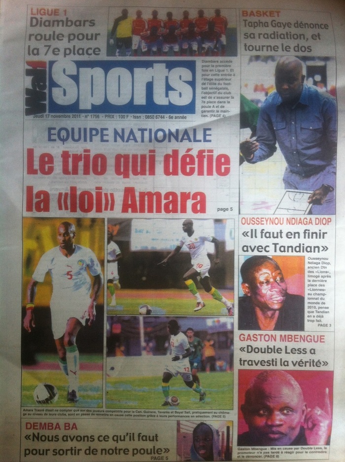 Revue de presse - Walf Sport: " Double Less a travesti la verité " (Gaston Mbengue)