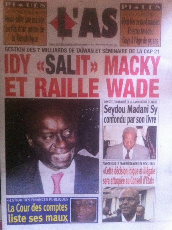 Revue de presse - L'as : Wade offre une maison au fils d'un ponte de la république