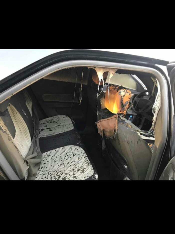 Thiénaba : Des personnes malintentionnées mettent le feu au véhicule d'un responsable du Parti Pasteef, Les Patriotes.
