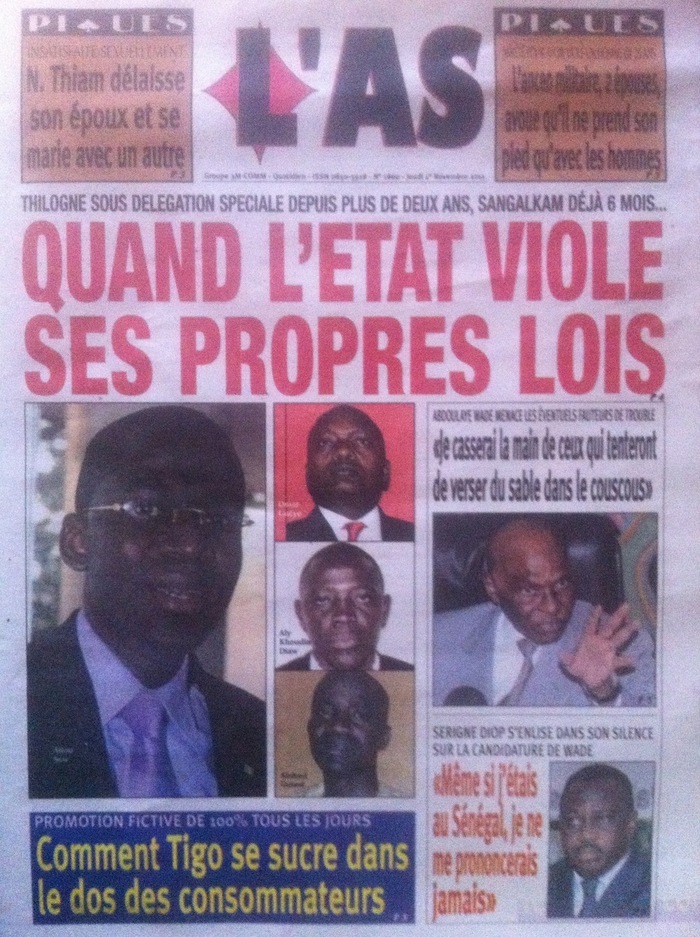 Abdoulaye Wade: "Je casserai la main de ceux qui tenteront de verser du sable dans le couscous"