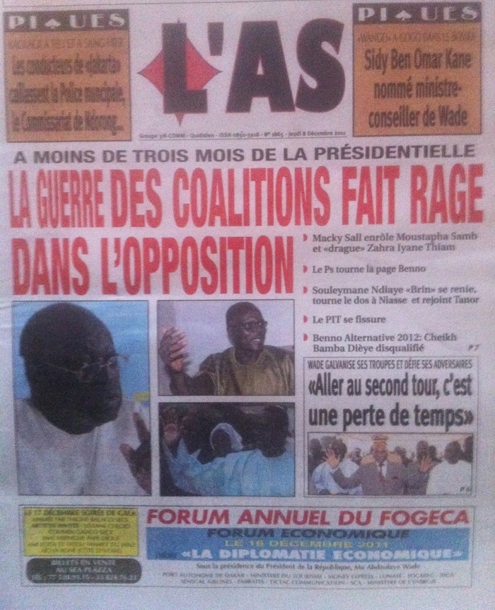 Benno Alternative 2012 : Cheikh Bamba Dièye disqualifié