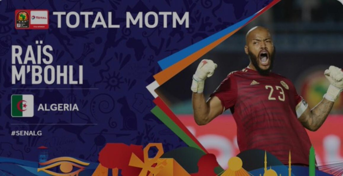 Homme du match : Le gardien des Fennecs Raïs M’Bolhi meilleur joueur de la finale Sénégal-Algérie (0-1) Homme du match : Le gardien des Fennecs Raïs M’Bolhi meilleur joueur de la finale Sénégal-Algérie (0-1)