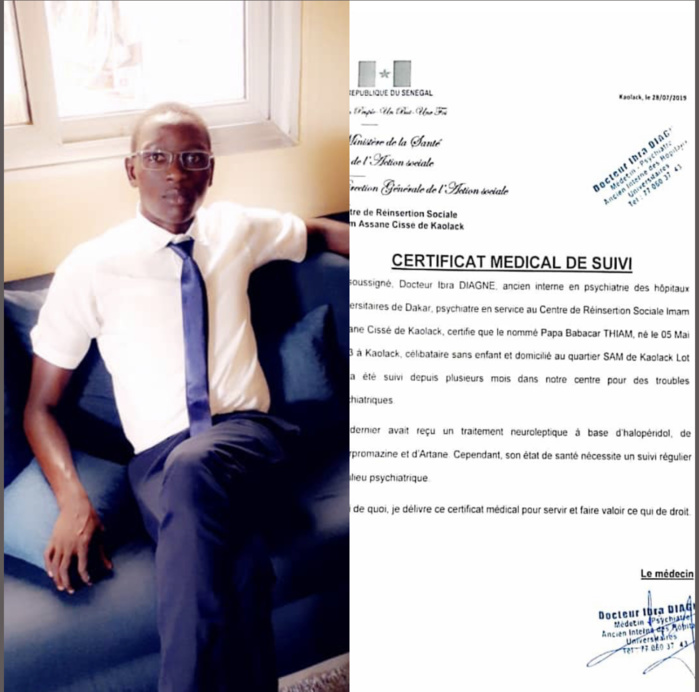 Kaolack / Décès de l'étudiant de l'ISM : Pape Babacar Thiam souffrait de troubles psychiatriques (Famille) Kaolack / Décès de l'étudiant de l'ISM : Pape Babacar Thiam souffrait de troubles psychiatriques (Famille)
