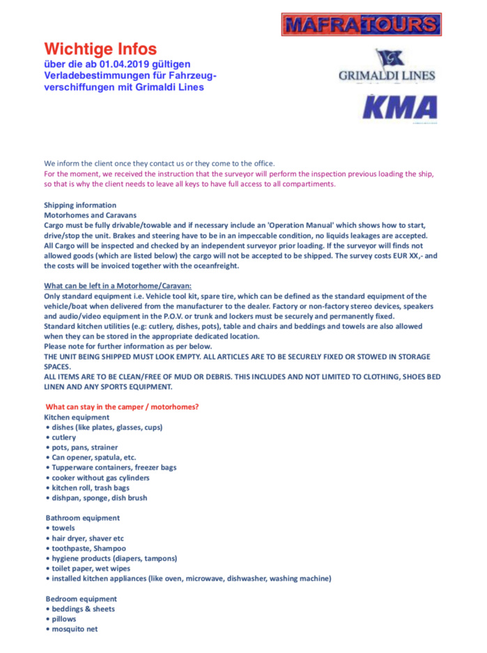 Contrôle des marchandises transportées par ses navires : Quand Grimaldi Lines viole ses propres règlements ! (DOCUMENT) Contrôle des marchandises transportées par ses navires : Quand Grimaldi Lines viole ses propres règlements ! (DOCUMENT)