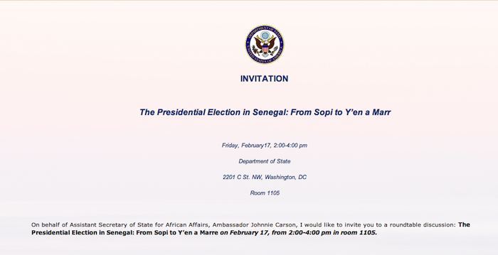 Une réunion importante sur le Sénégal demain au secrétariat d'Etat américain, à Washington