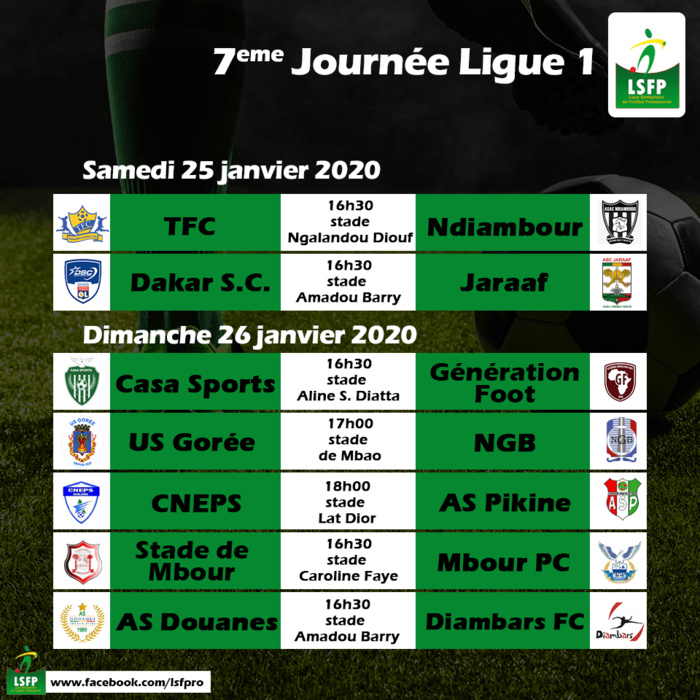 Ligue 1 Sénégalaise : Programme et enjeux de la 7ème journée...