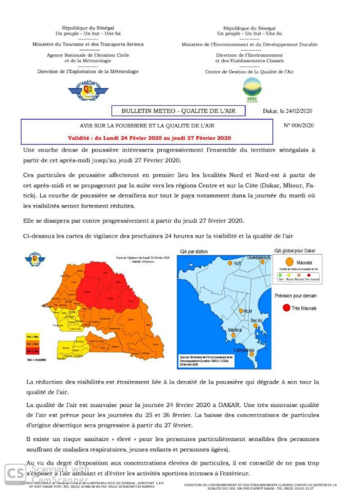 ALERTE QUALITÉ DE L'AIR : une couche dense de poussière sur tout le territoire jusqu’au 27 février