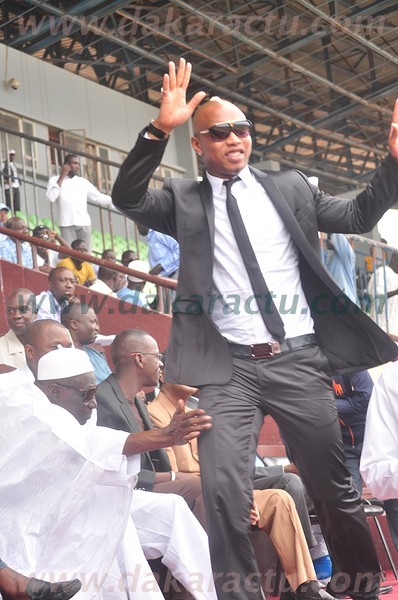 El hadji Diouf, la star au stade LSS lors du match Sénégal/Libéria
