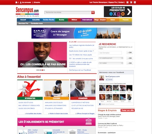 Sencampus.com,  un nouveau site pour réussir  ses  études et son parcours professionnel !