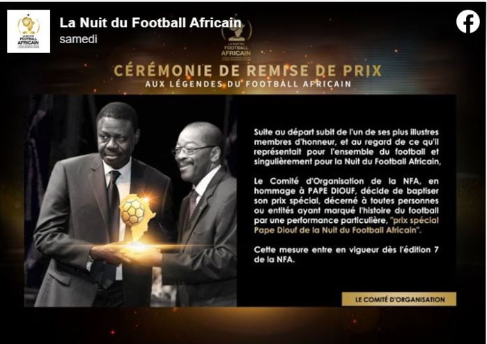 NAF: un trophée créé en l’honneur de Pape Diouf