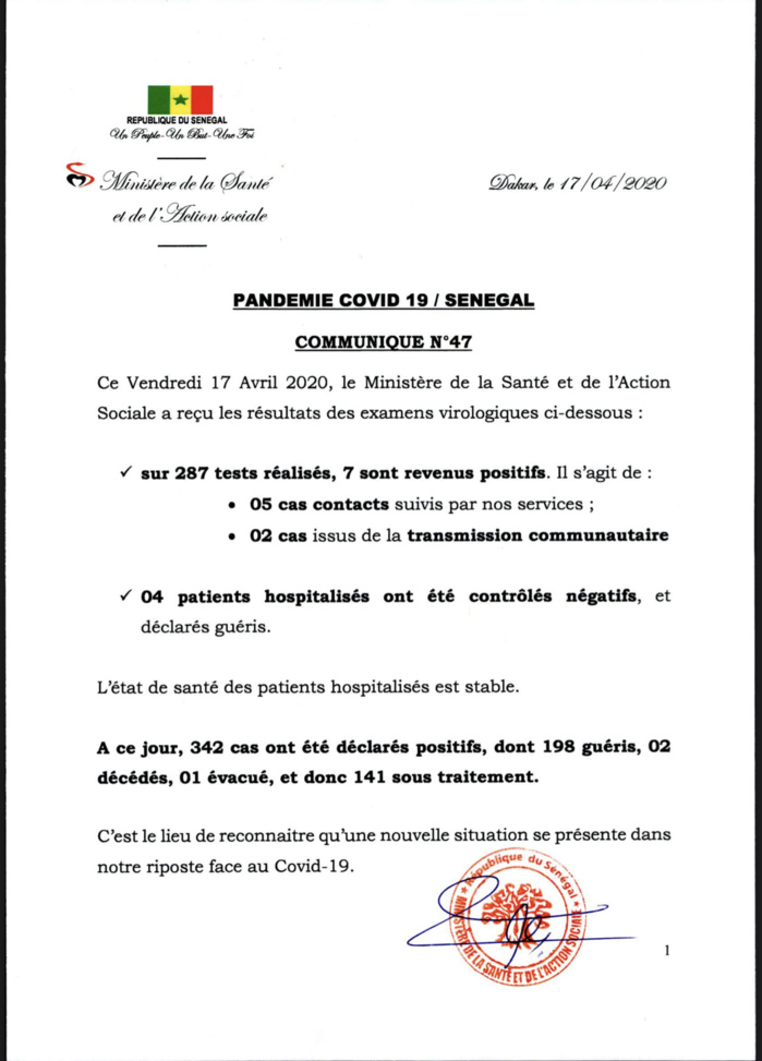 Institut Pasteur : 7 nouveaux cas testés positifs au coronavirus, 4 nouveaux guéris. Institut Pasteur : 7 nouveaux cas testés positifs au coronavirus, 4 nouveaux guéris.