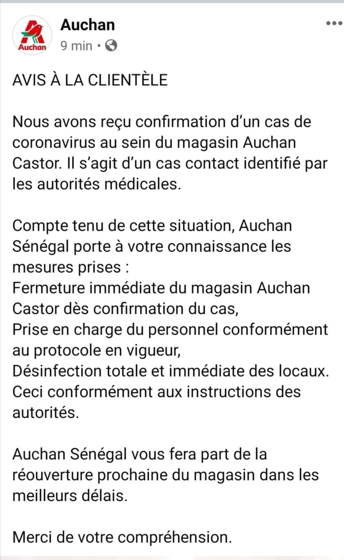 Un employé contaminé : Auchan ferme son magasin à Castor.