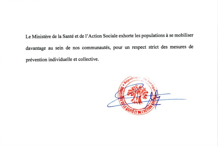 SÉNÉGAL : 134 nouveaux cas testés positifs au coronavirus, 114 nouveaux guéris et 15 cas graves en réanimation.