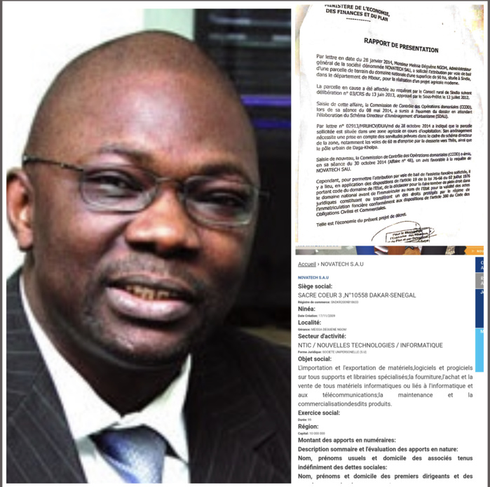 Sindia / Meïssa « copie » Babacar Ngom : l’histoire des 90 ha à « Nova Tech» informatique pour usage agricole… Sindia / Meïssa « copie » Babacar Ngom : l’histoire des 90 ha à « Nova Tech» informatique pour usage agricole…