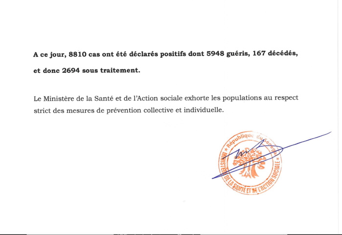 SÉNÉGAL : 141 nouveaux cas testés positifs au coronavirus, 89 nouveaux guéris, 4 nouveaux décès et 35 cas graves en réanimation. SÉNÉGAL : 141 nouveaux cas testés positifs au coronavirus, 89 nouveaux guéris, 4 nouveaux décès et 35 cas graves en réanimation.