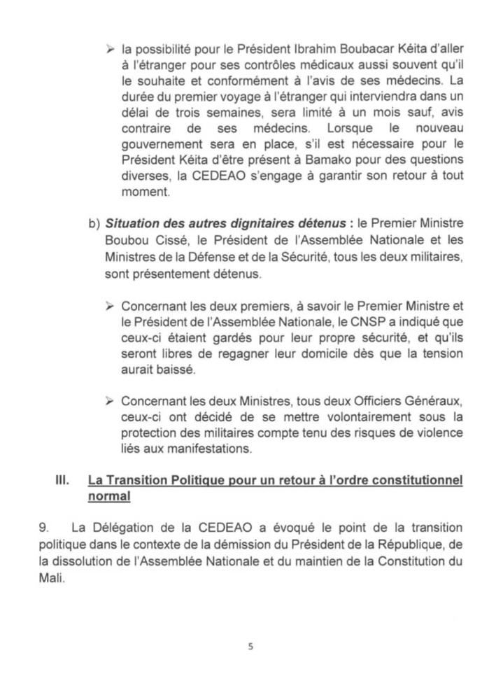 Crise au Mali : Voici le rapport de mission du médiateur de la CEDEAO Goodluck Jonathan (DOCUMENTS)