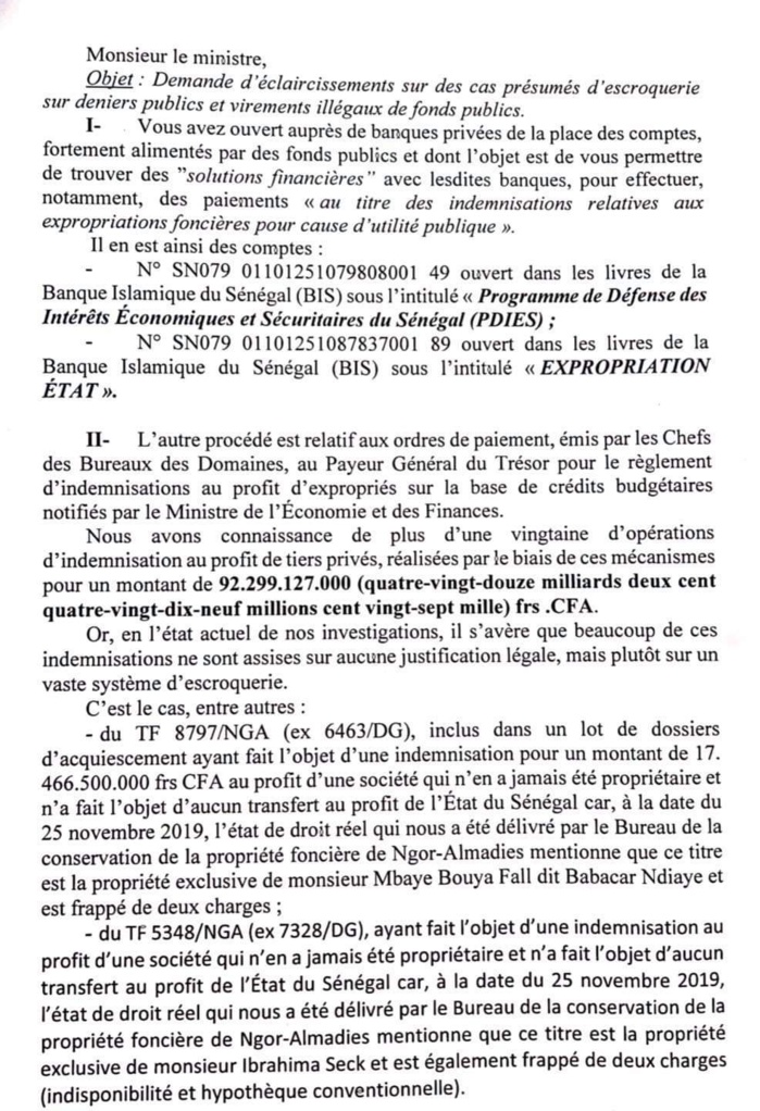 Vente de biens publics et gestion de l’Enseignement Supérieur : Ousmane Sonko écrit encore au Gouvernement.