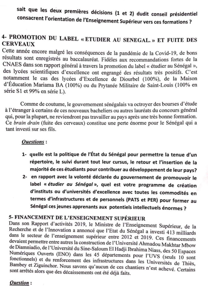 Vente de biens publics et gestion de l’Enseignement Supérieur : Ousmane Sonko écrit encore au Gouvernement.