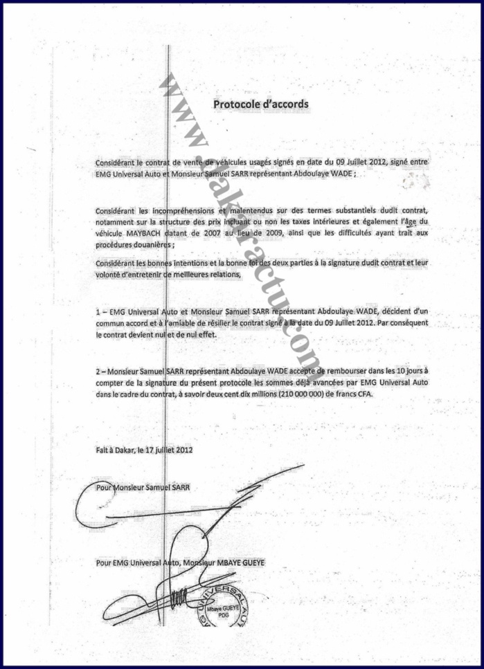 Exclusif. Ce qui s’est réellement passé dans les transactions entre Wade, Cheikh Amar, Samuel Sarr et M'baye Guèye.  (DOCUMENTS)