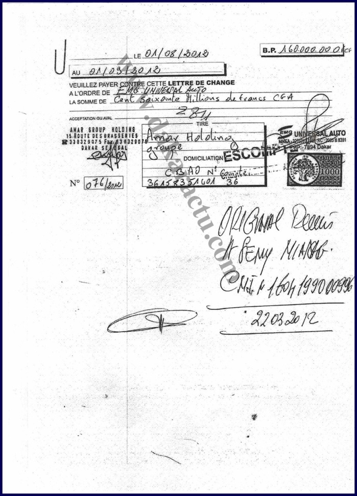 Exclusif. Ce qui s’est réellement passé dans les transactions entre Wade, Cheikh Amar, Samuel Sarr et M'baye Guèye.  (DOCUMENTS)