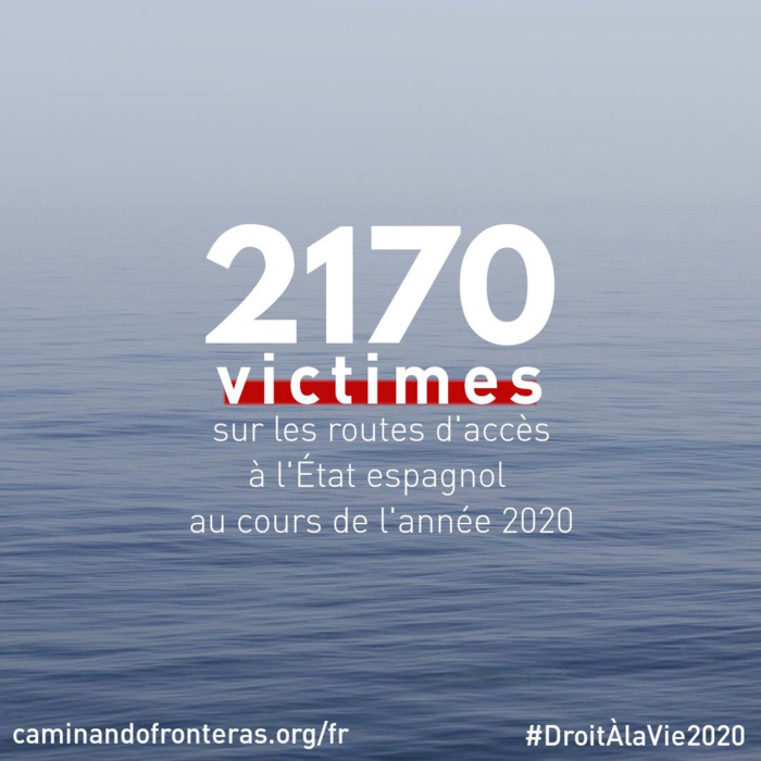Émigration irrégulière : 2 170 victimes recensées durant l'année 2020 aux frontières espagnoles. Émigration irrégulière : 2 170 victimes recensées durant l'année 2020 aux frontières espagnoles.