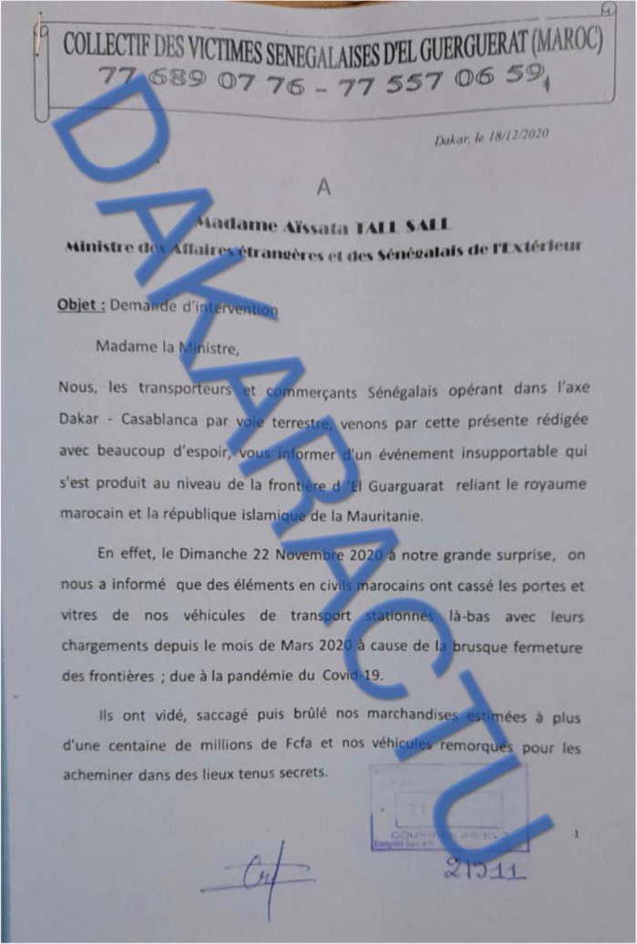 Frontière « Kandahar » / Le calvaire des commerçants sénégalais, entre exactions marocaines et mutisme des autorités sénégalaises !