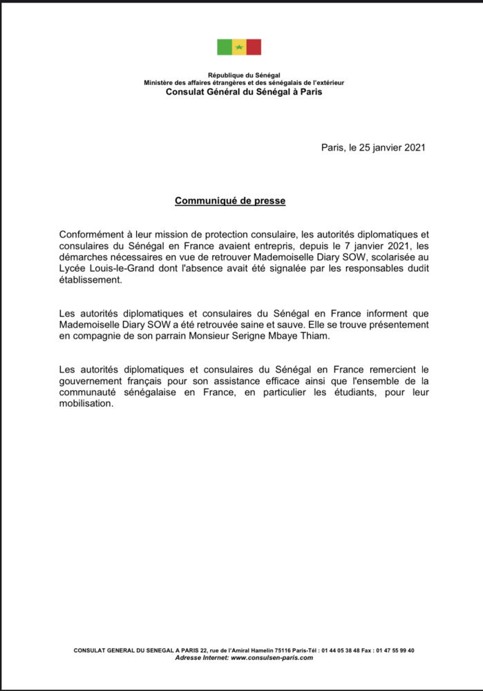 FRANCE : Diary Sow retrouve son parrain.