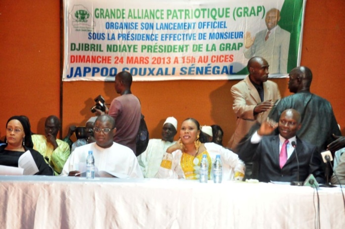 DISCOURS DE MONSIEUR DJIBRIL NDIAYE PRESIDENT DE LA GRANDE ALLIANCE PATRIOTIQUE (GRAP) AU LANCEMENT DE SON PARTI, CE DIMANCHE 24 MARS 2013 AU CICES
