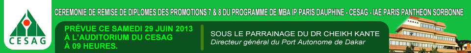 Cérémonie de remise des diplômes des promotion 7 et 8 du MBA IP Paris du CESAG